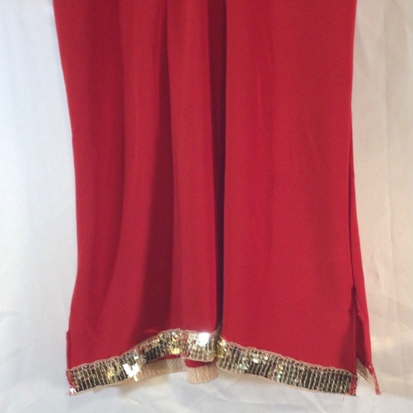 Vintage Solar Y2K Red Sequin Trim Cami Top Holiday Party Glam Sparkle Tank Retro - Picture 6 of 8